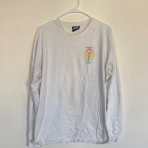 White Long Sleeve Shirt with Colorful Design